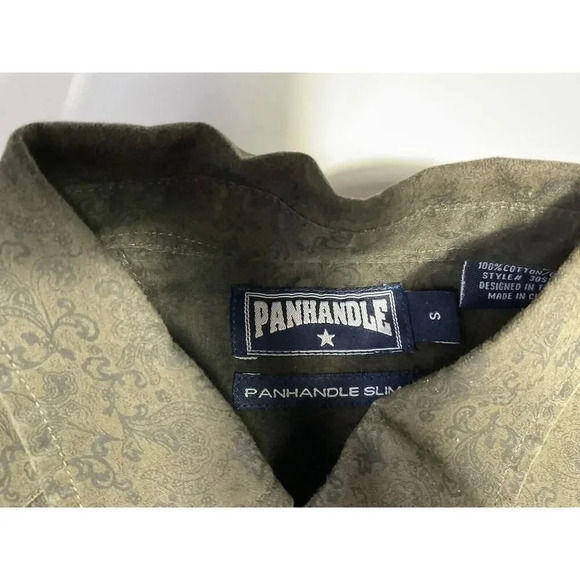 Panhandle Slim Long Sleeve Shirt Mens Sz Small Brown Cowboy Western Button Down - Picture 3 of 6